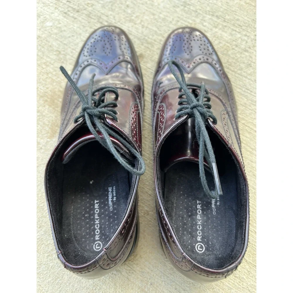 Rockport Dressports Men's Sz 8.5M Burgundy Leather Wingtip‎ Oxford